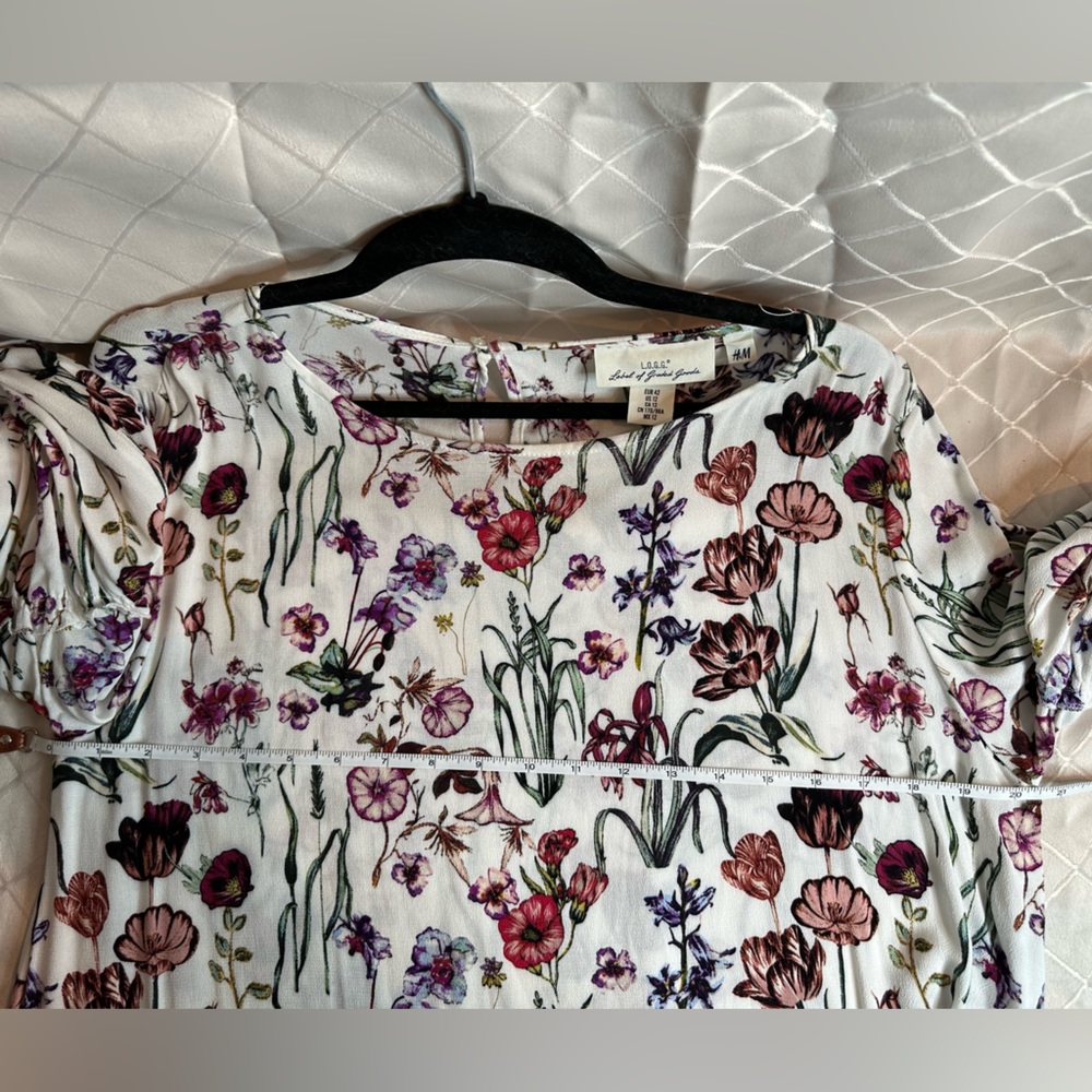 L.O.G.G. Label Of Graded Goods by H&M Long Sleeve White Floral Shift Dre… - Picture 8 of 8